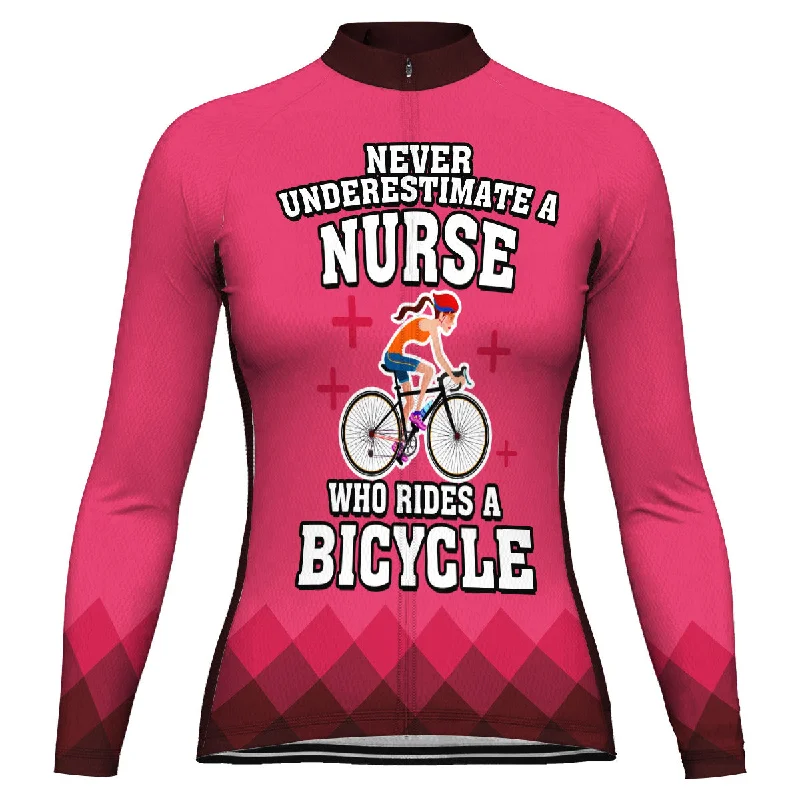 Customized Nurse Long Sleeve Cycling Jersey for Women Mustard Yellow Jersey Tee