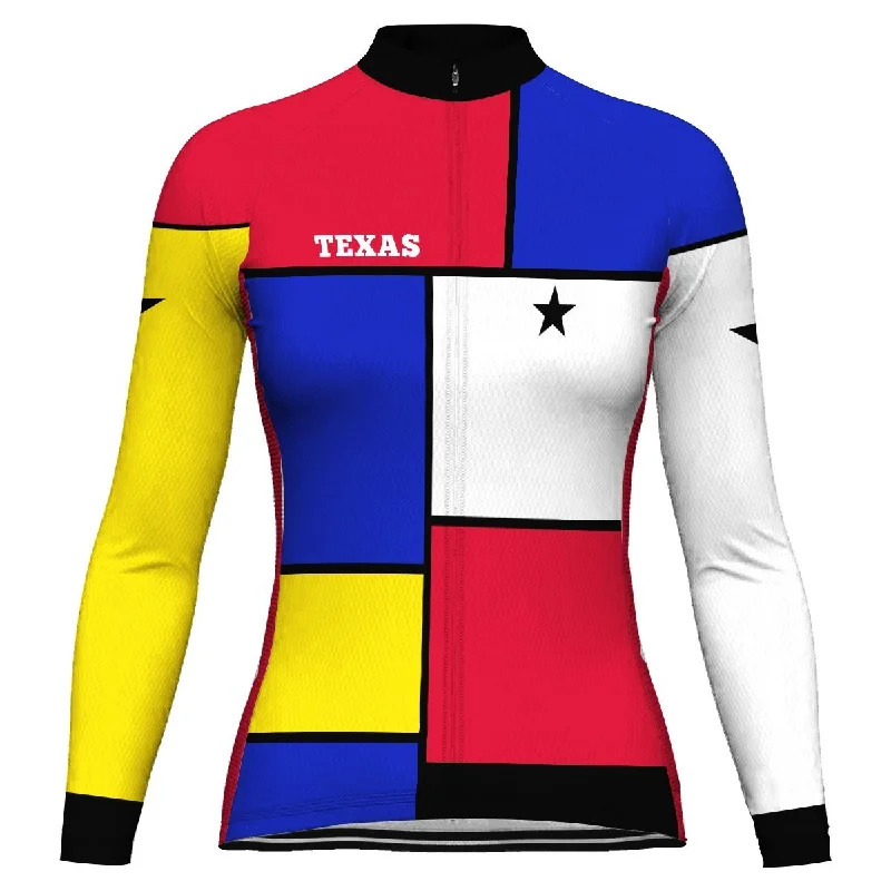 Texas Long Sleeve Cycling Jersey for Women Pure White Jersey Tee