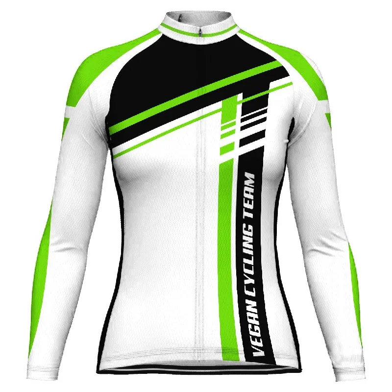 Vegan Long Sleeve Cycling Jersey for Women Jet Black Jersey Tee