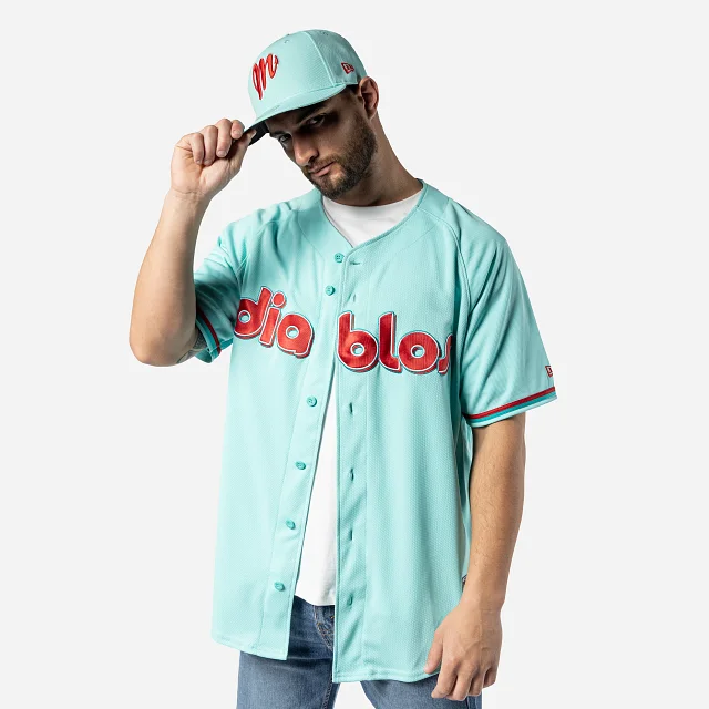 Jersey Menta Diablos Rojos del México LMB Round Neck Jersey Tee