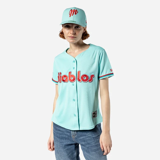 Jersey Menta Diablos Rojos del México LMB para Mujer Trendy Jersey Shirt