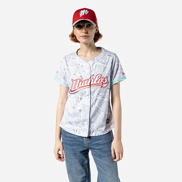 Jersey Histórico Diablos Rojos del México LMB para Mujer Asymmetrical Jersey Blouse