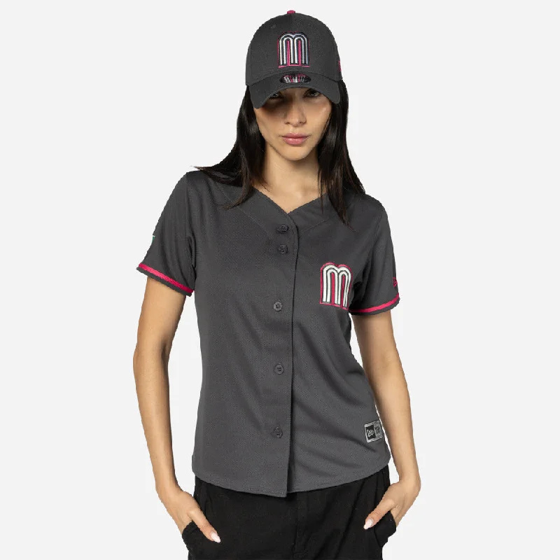 Jersey Away Selección Mexicana de Beisbol para Mujer Short Sleeve Jersey Top