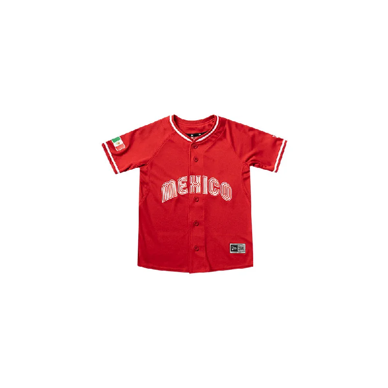 Jersey Home Selección Mexicana de Beisbol para Niña o Niño Mustard Yellow Jersey Tee