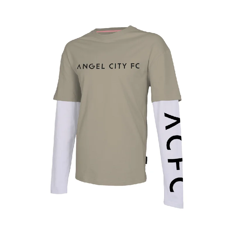 Angel City FC Unisex Status Long Sleeve Crest T-Shirt Ribbed T-Shirt High Neck Heavyweight