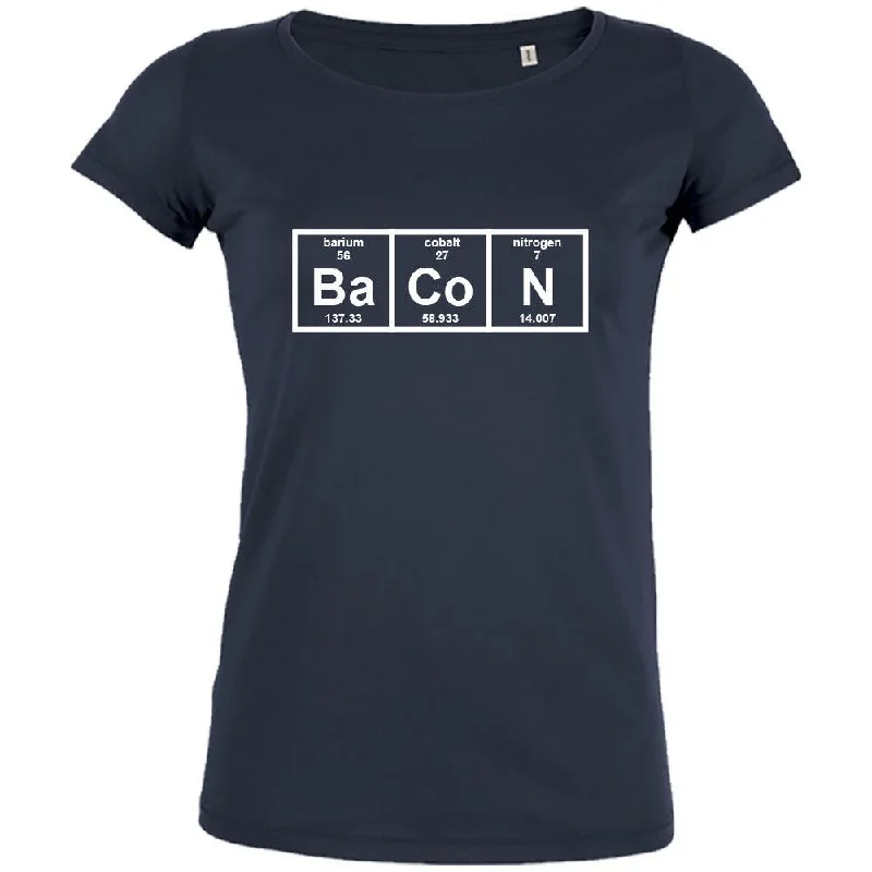 Bacon Elements Women's Organic Tee Thin T-Shirt Open Front Quick Dry