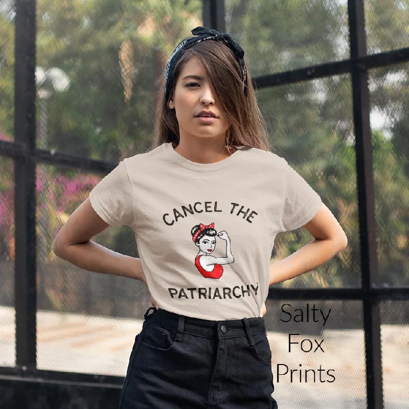 Cancel The Patriarchy Feminist T-Shirt Handmade Hand-knitted Hand-woven