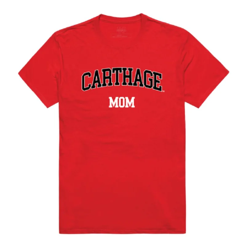 Carthage College Firebirds Mom T-Shirts Mesh Blend Leather Blend Suede Blend