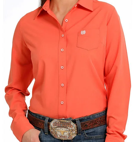 Cinch Arena Flex Button Up L/S Shirt Women’s MSW9163010 Welt Pockets Slit Pockets