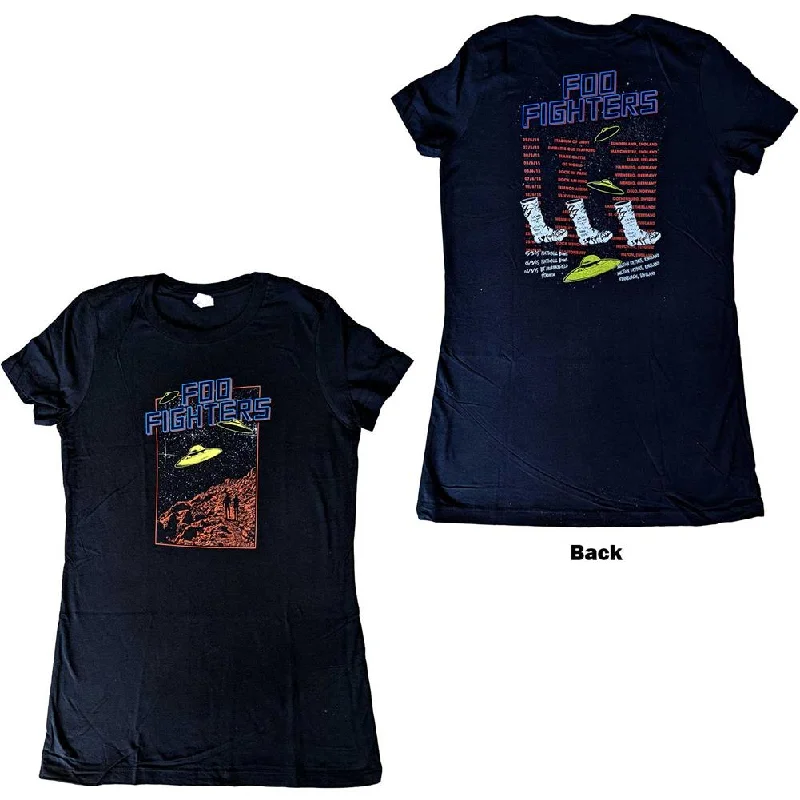 Foo Fighters UFOS 2015 European Tour Ladies T-Shirt Graphic T-Shirt Round Neck Polyester