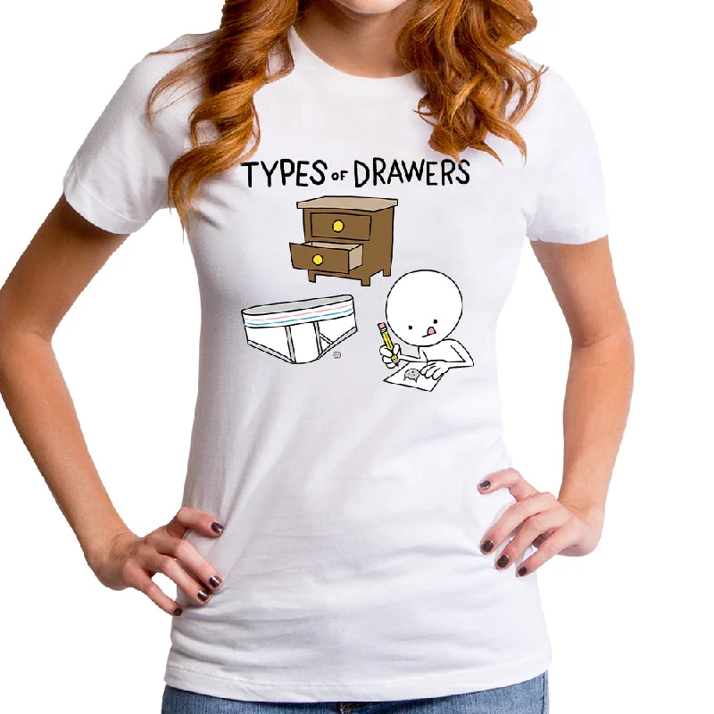 Types of Drawers Women's T-Shirt Elegant Classic Vintage