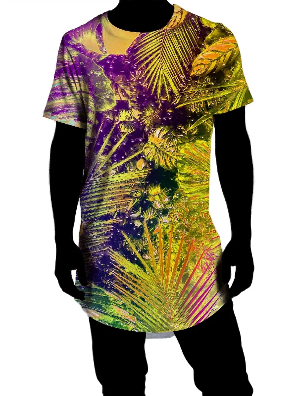 Junglist Rainbow Drop Cut T-Shirt Denim Fabric Leather Fabric Suede Fabric