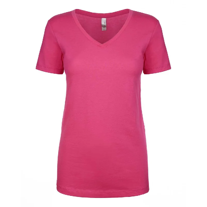 Next Level Women's Raspberry Ideal V-Neck Tee Thin T-Shirt Open Front Quick Dry