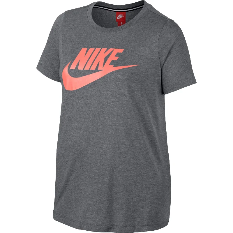 Nike NSW Essential Women's Tee Grey-White Fitted T-Shirt Seamless Stretchy