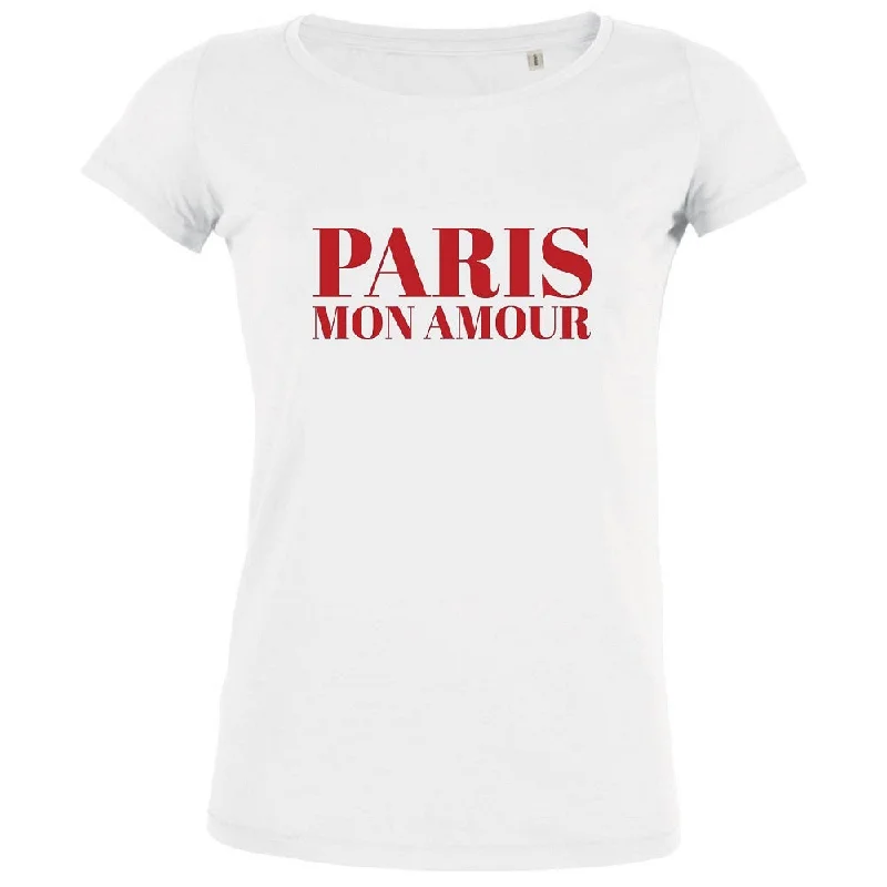 Paris Mon Amour Women's Organic Tee Zippered Front Buttoned Front Snap Front