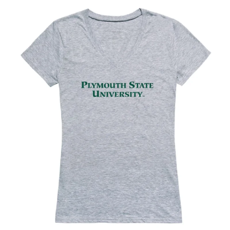 Plymouth State University Panthers Womens Seal T-Shirt Ribbed Striped Patterned