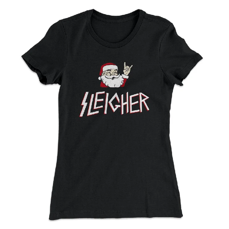 Sleigher Women's T-Shirt Collared Crew Neck Turtle Neck