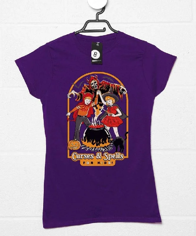 Steven Rhodes Curses and Spells Womens T-Shirt Rayon Velvet Corduroy