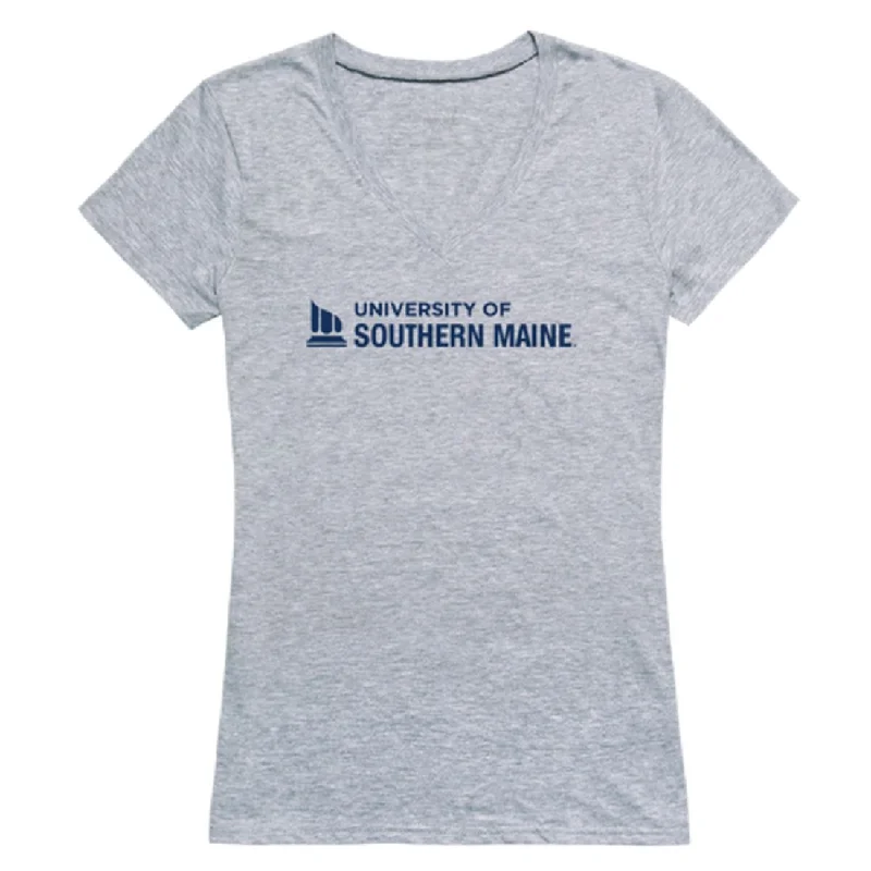 University of Southern Maine Huskies Womens Seal T-Shirt Graphic T-Shirt Round Neck Polyester