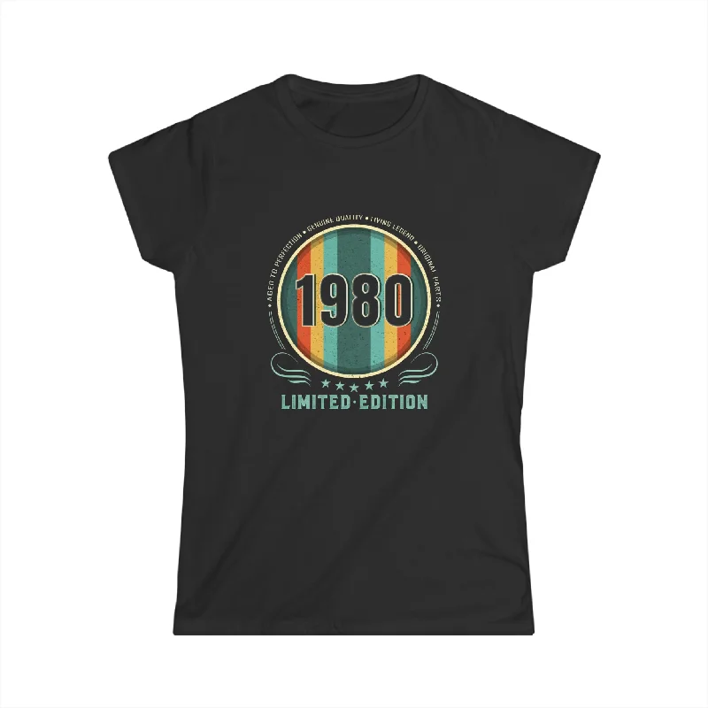 Vintage 1980 TShirt Women Limited Edition BDay 1980 Birthday Womens Shirts Cozy Warm Stylish