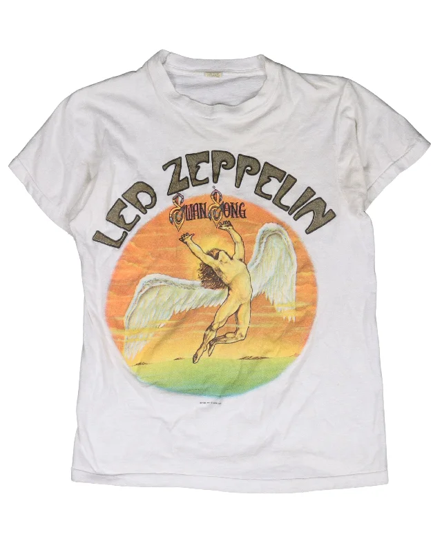 Led Zepplin Swan Song T-Shirt Front Pockets Side Pockets Patch Pockets