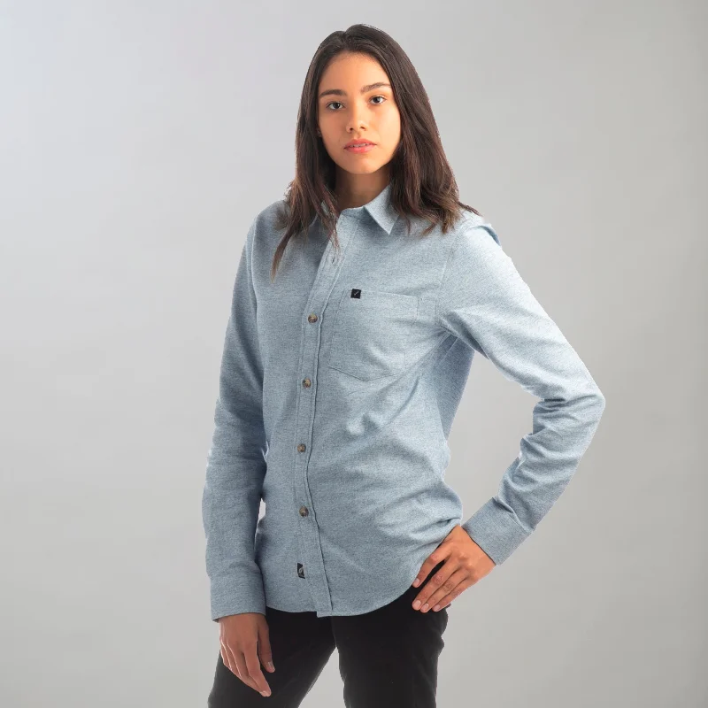 Women's Cascade Flannel Shirt - Dusty Blue Chenille Brocade Lace