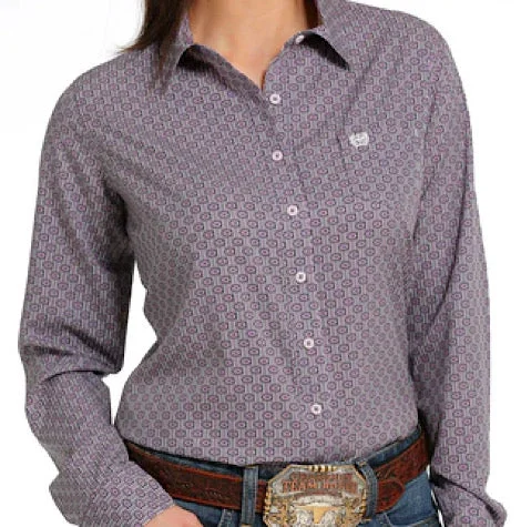 Cinch Arena Flex Button Up L/S Shirt Women's MSW9163018 Knit Fabric Woven Fabric Fleece Fabric