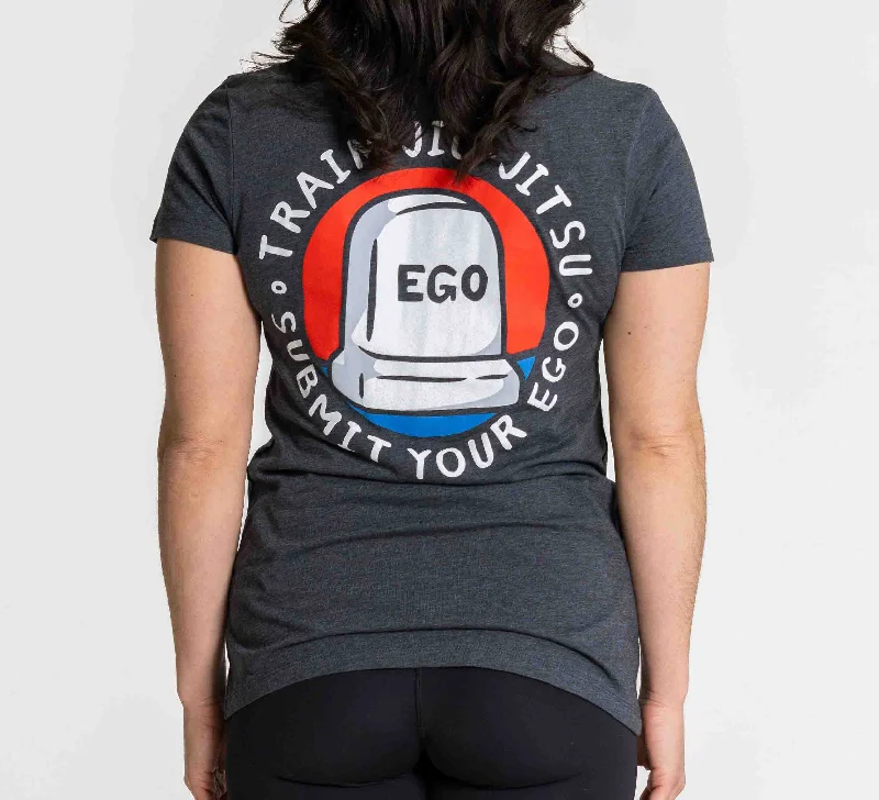 Womens Submit Your Ego T-Shirt Grey Iron Safe Non-Iron Wrinkle Free