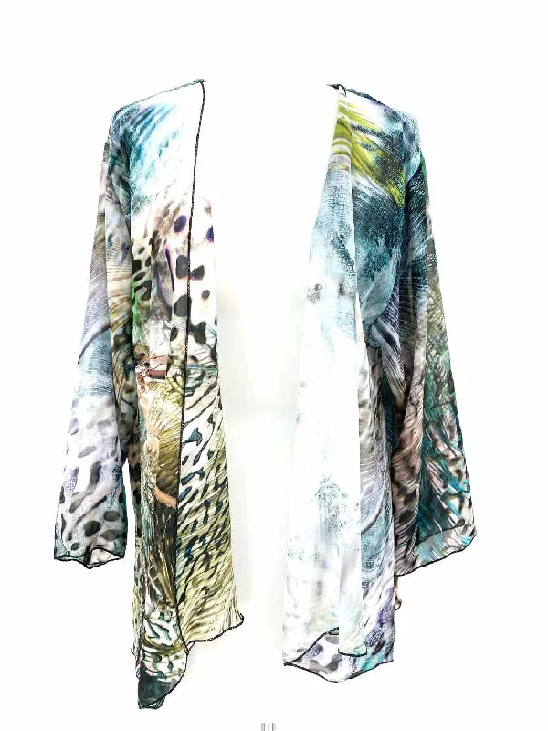 Dinah Lee Multi-Color Print Shawl Elegant Silk Shawl Wrap