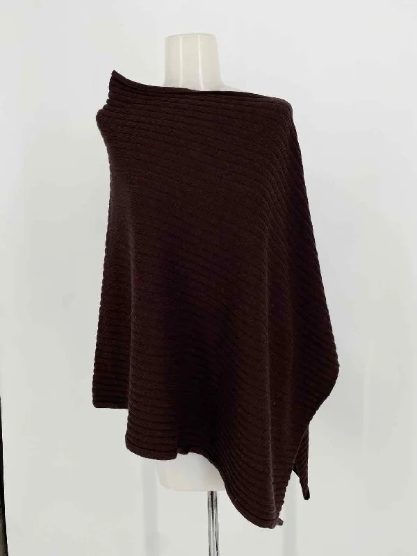 Eileen Fisher Brown Ribbed Shawl Cozy Woolen Shawl Cape