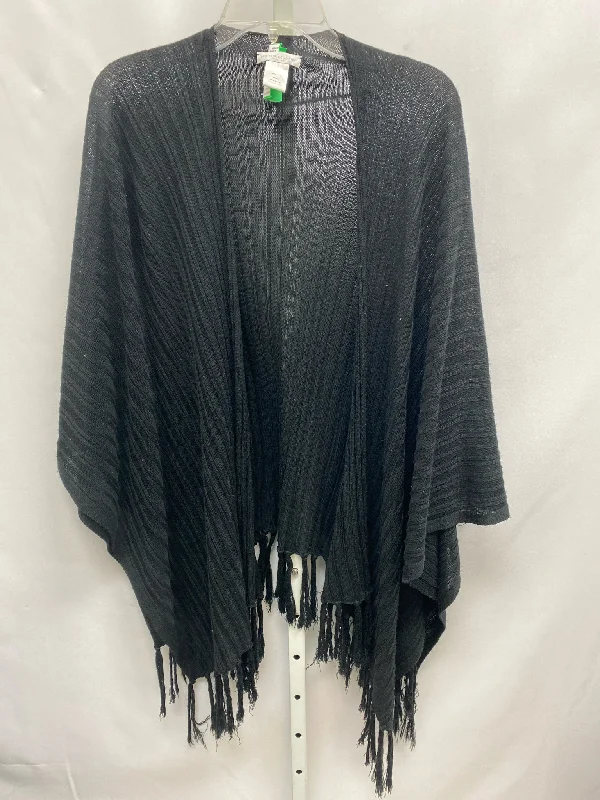 New York & Co Black Shawl Casual Shawl with Fringes