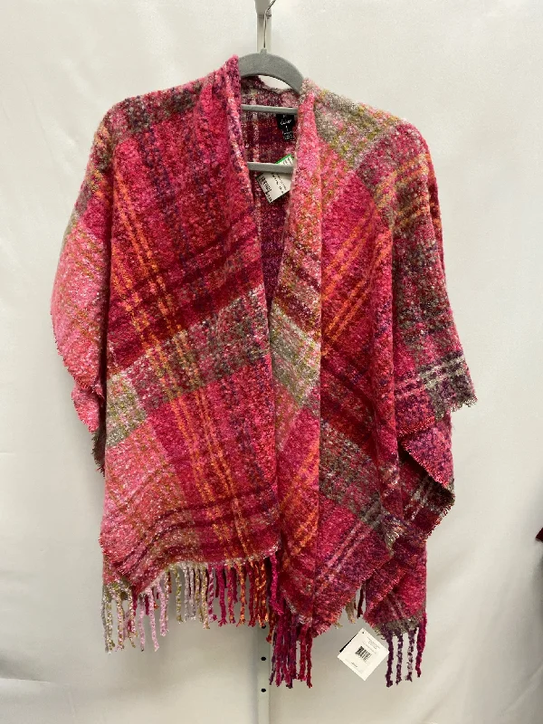 Pink Print Shawl Elegant Wool Shawl Cape