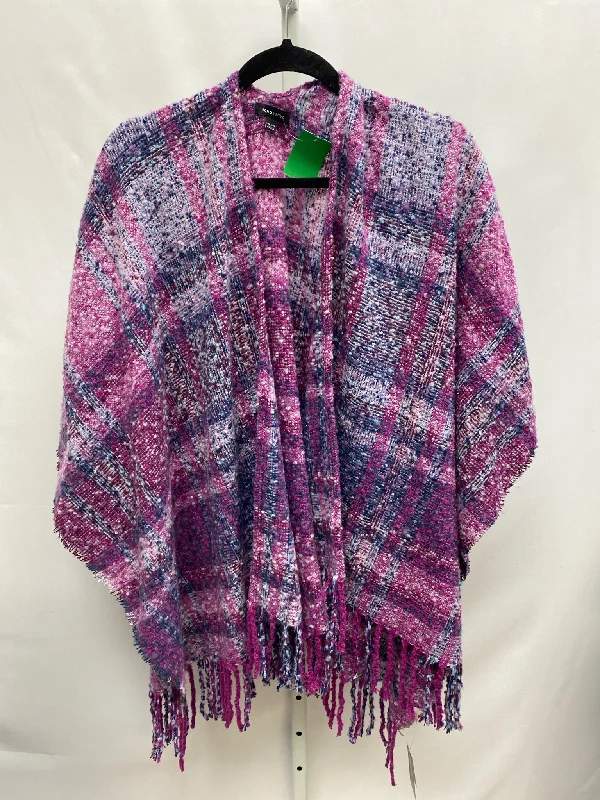 Purple Print Shawl Chic Embroidered Shawl Wrap