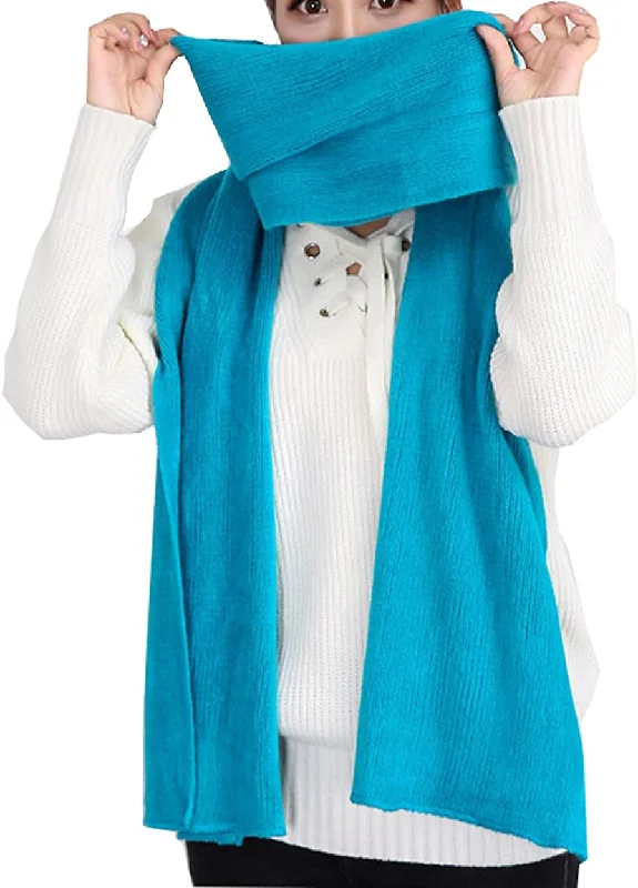 Wander Agio Women's Warm Long Shawl Winter Warm Large Scarf Pure Color Soft Pashmina Shawl Wrap