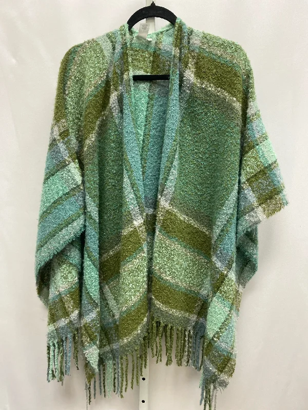 jjill Green Plaid Shawl Classic Plain Shawl Wrap