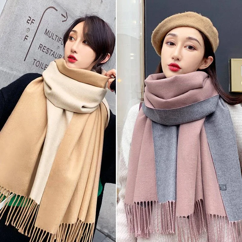 Scarf Fashion Cashmere Scarf Autumn and Winter Shawl Ladies Solid Color Luxury Scarf Comfortable Summer Shawl Wrap