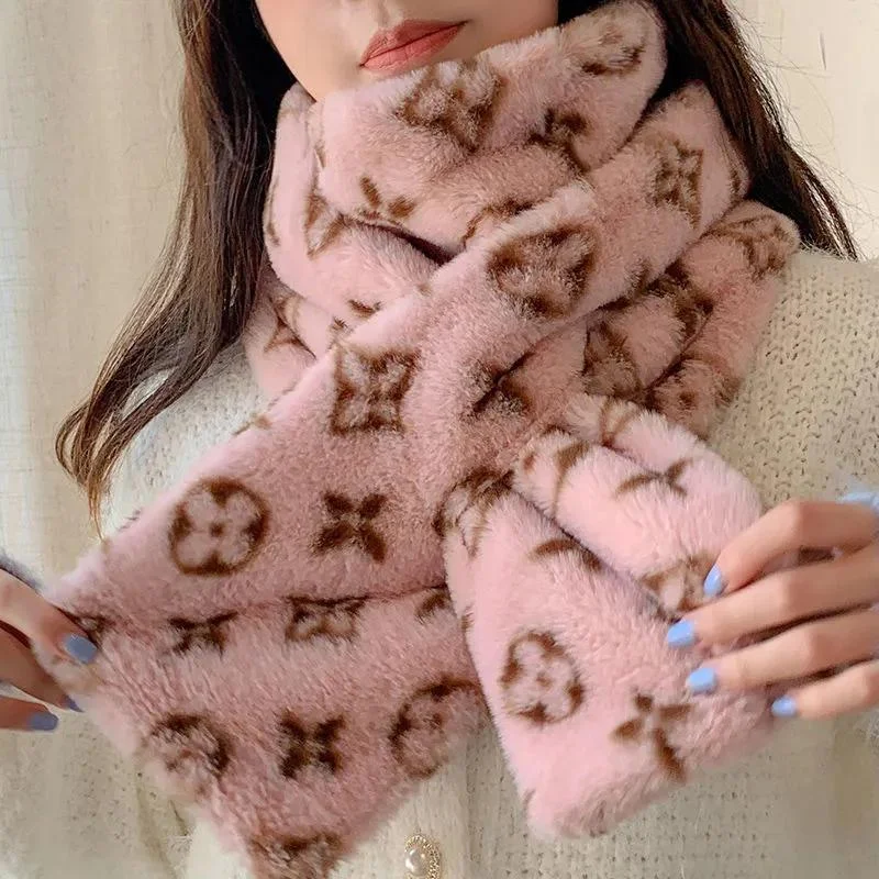 Scarfs for Women Luxury Designer Scarves Winter Warm Women Scarf Windproof Plush Shawls Trendy Floral Print Shawl