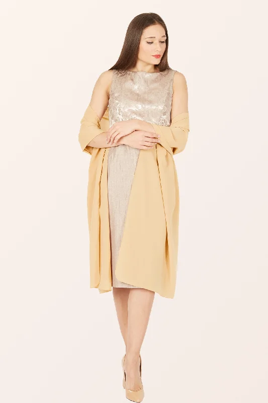 Chiffon Shawl - Gold Stylish Wool Shawl Wrap