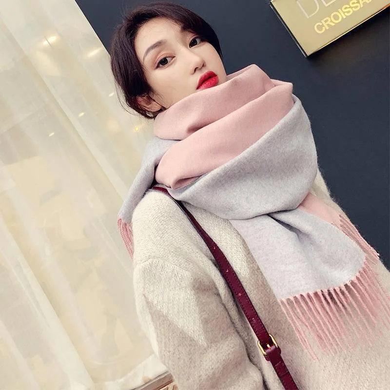 Scarf Fashion Cashmere Scarf Autumn and Winter Shawl Ladies Solid Color Luxury Scarf Lightweight Cotton Shawl