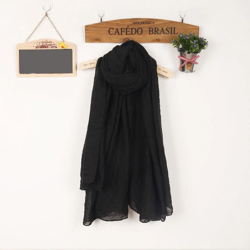 Scarfs for  Women Cotton Line Scarf Solid Color Warm Scarf Holiday Beach Shawl Soft Cashmere Shawl Cape