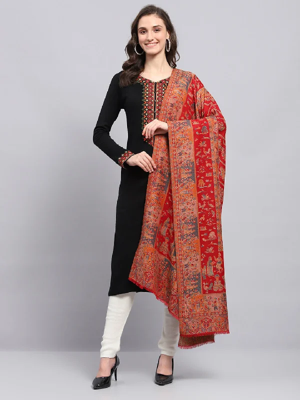 Women Multicolor Self Design Shawl Cozy Fleece Shawl Wrap